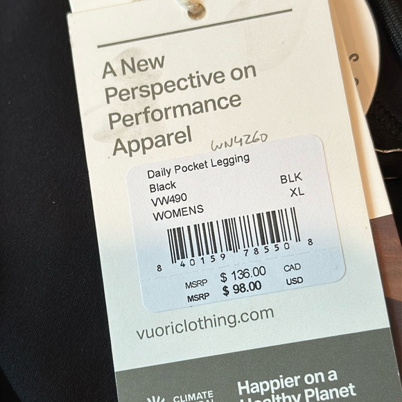 Vuori Black Leggings NWT - Picture 3 of 6
